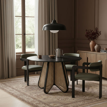 Aurum - Vegan Leather Upholstered Dining Chair With Graphite Black Base (Set of 2)