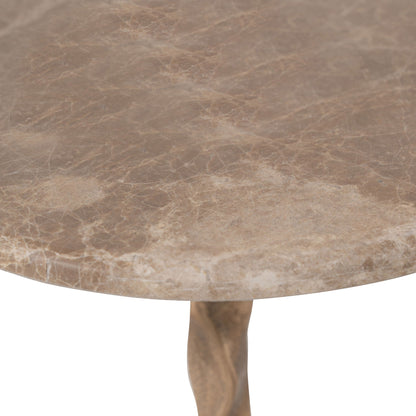 Helix - Genuine Marble Top And Aluminum Base End / Side Table