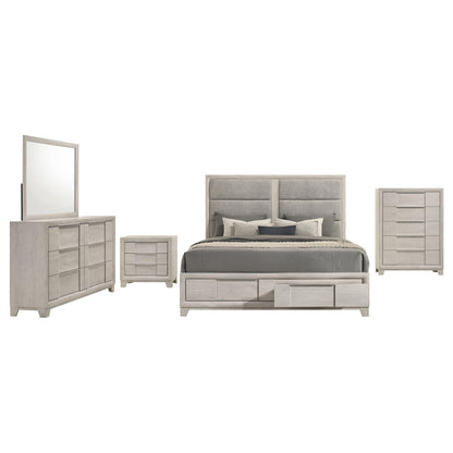 Farre 5-piece Eastern King Bedroom Set Washed Grey