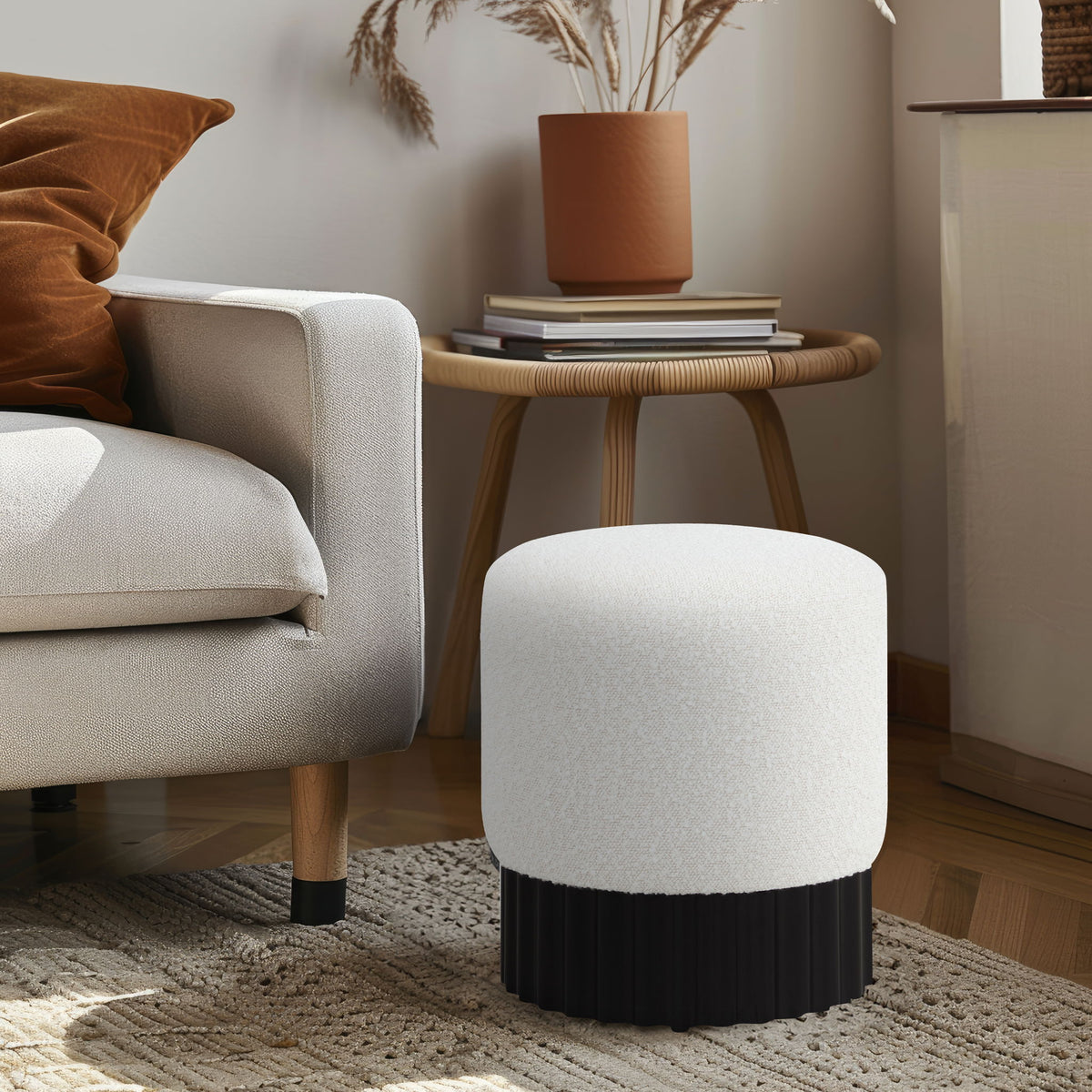 Veranda - Ottoman / Stool With Black Base