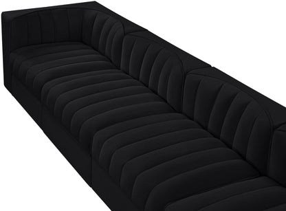 Rummi - Velvet Performance Fabric Upholstered 4 Piece Modular Sofa