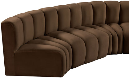 Arc - Velvet 6 Piece Curved Modular Sofa