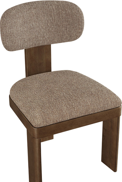 Timbra - Linen Textured Fabric Upholstered Dining Chair (Set of 2) - Walnut Base