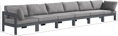 Nizuc - Outdoor Patio 6 Seat Modular Sofa With Gray Frame