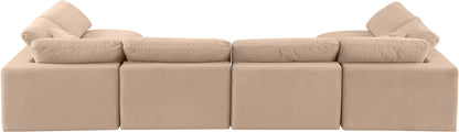 Comfy - 6 Piece Velvet Modular Armless Sectional