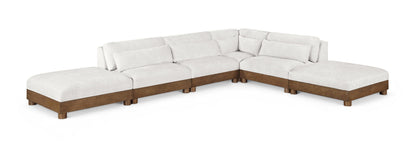Turin - Chenille Fabric Upholstered Modular Sectional - Cream