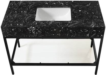 Marmo - Engineered Marble Bathroom Vanity With Black Base