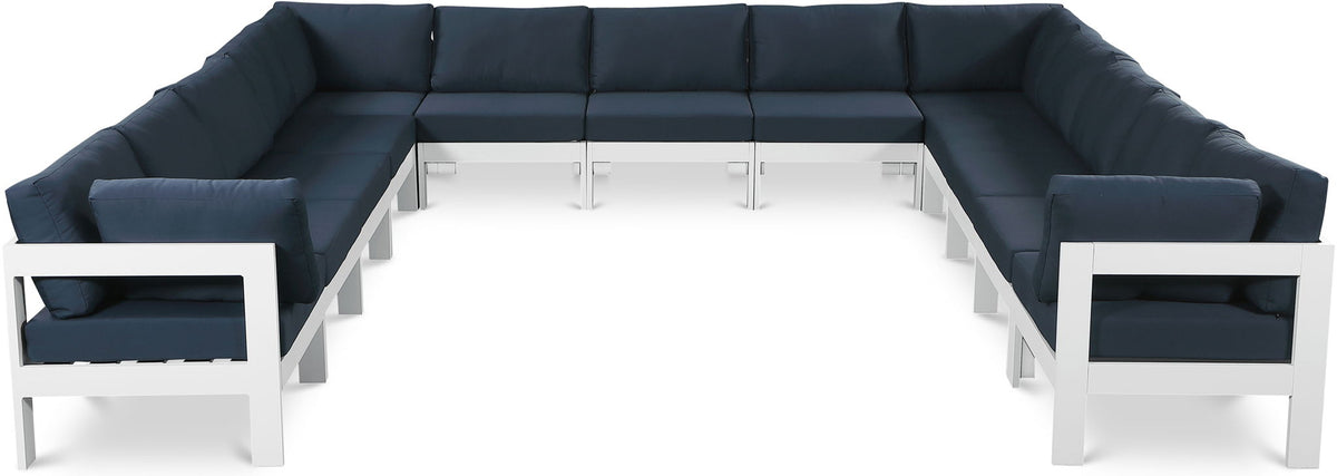 Nizuc - Outdoor Patio 13 Piece Modular Sectional With White Frame
