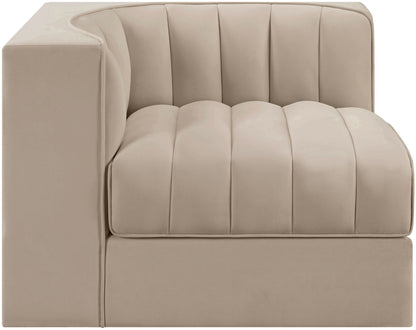 Rummi - Velvet Performance Fabric Upholstered Modular Corner Chair