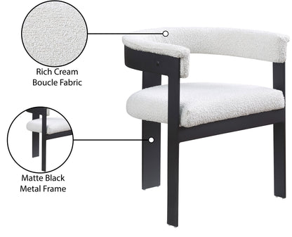 Romeo - Boucle Dining Chair With Black Base (Set of 2)