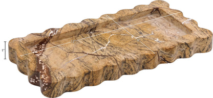 Josie - Genuine Marble Tray - Brown