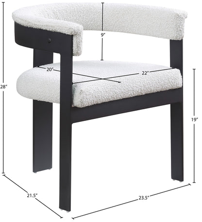 Romeo - Boucle Dining Chair With Black Base (Set of 2)