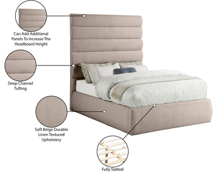 Adam - Linen Fabric Bed With 70.5" Headboard