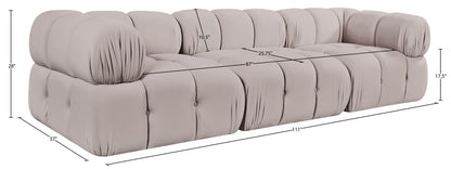Orin - Velvet Performance Fabric Upholstered 3 Piece Modular Sofa