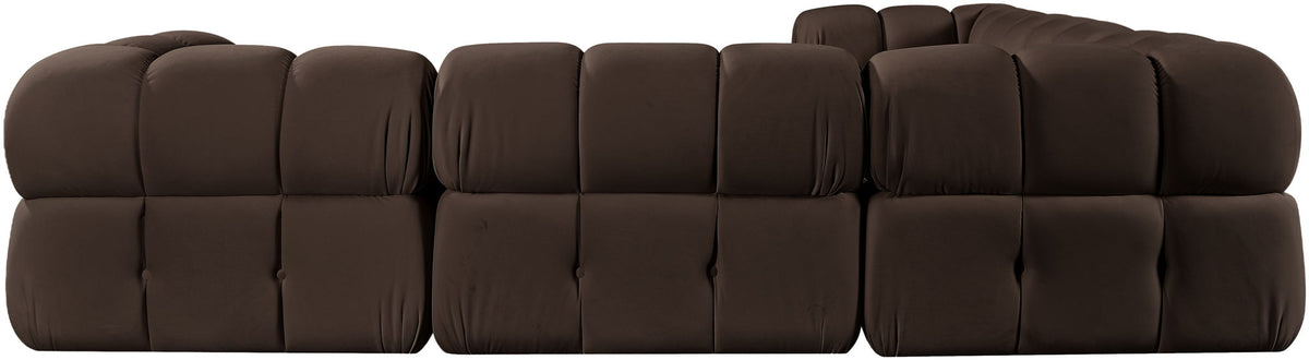 Orin - Velvet 5 Piece Modular Corner Sectional