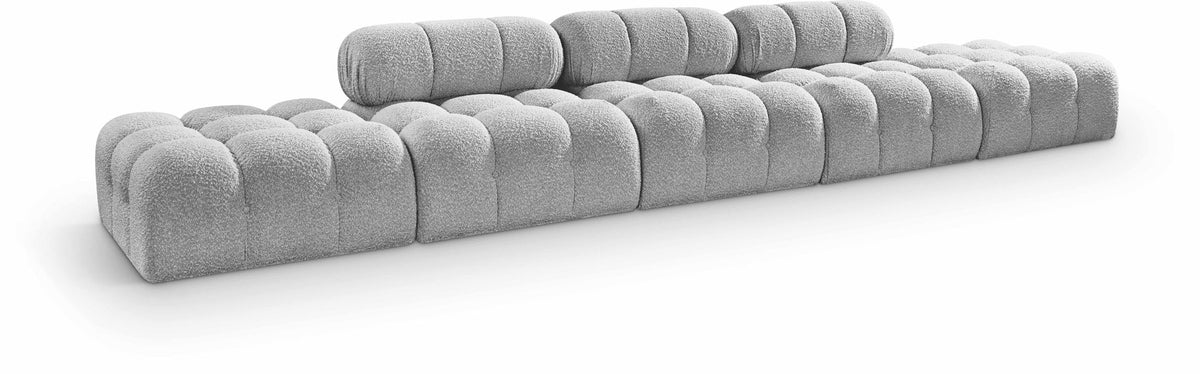 Ames - 5 Piece Boucle Upholstered Modular Sofa With 2 Armless Seats