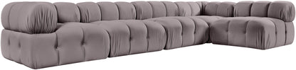 Orin - Velvet 5 Piece Modular Sectional