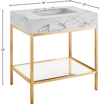 Marmo - Engineered Marble Bathroom Vanity With Gold Base