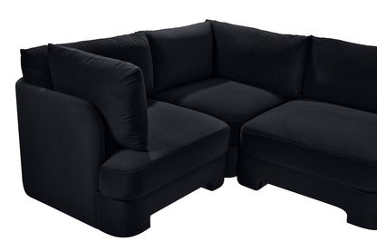 Hammond - Velvet Performance Fabric Upholstered 4 Piece Sectional