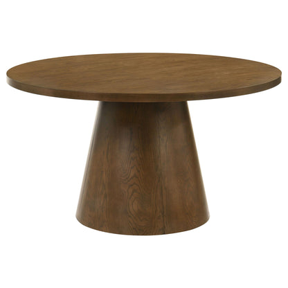Franklin 54-inch Round Wood Pedestal Base Dining Table Dark Brown