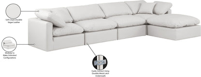 Indulge - Faux Leather 5 Piece Modular Sectional With Chaise