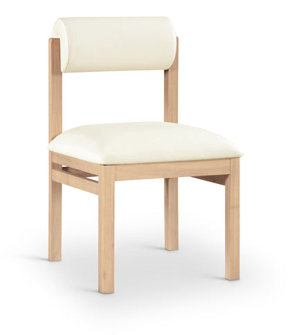 Roundhill - Faux Leather Dining Chair (Set of 2) - Natural Frame