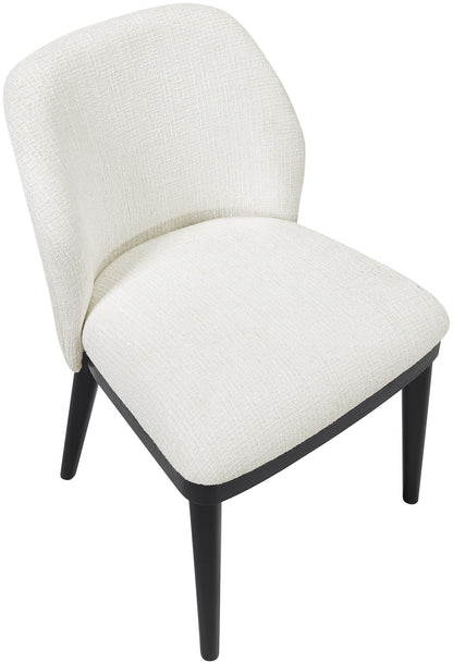 Valeo - Linen Textured Fabric Upholstered Dining Chair (Set of 2) - Painted Black Base