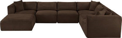 Shaggy - 7 Piece Modular U-Shaped Sectional With Ottoman