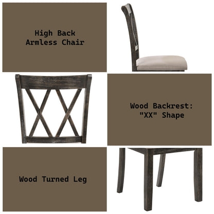 Claudia II - Side Chair (Set of 2) - Beige Fabric & Weathered Gray