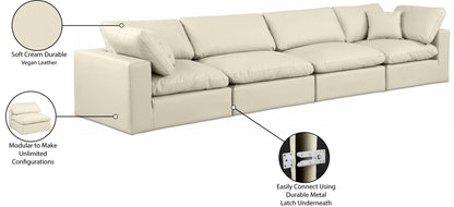 Comfy - Faux Leather Modular Sofa 4 Seats