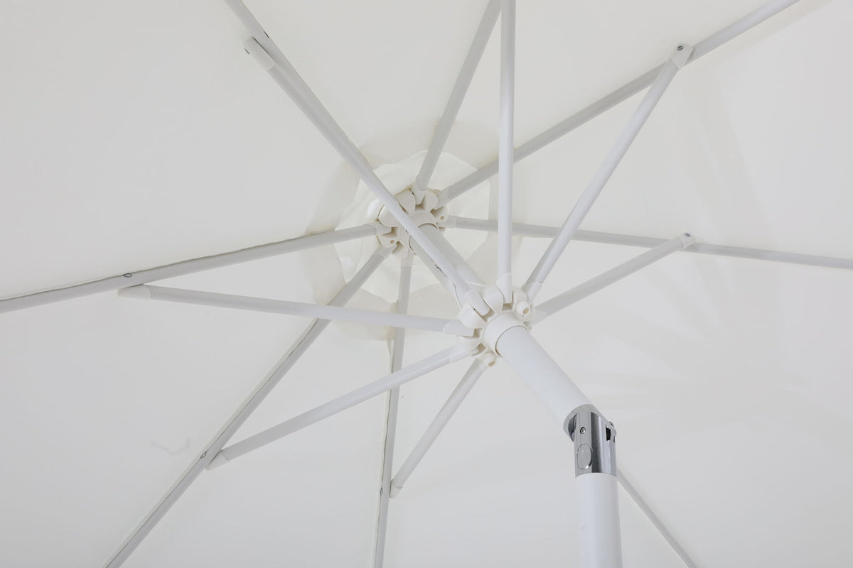 Fiji - Aluminum Patio Umbrella With Square Teak And White Base