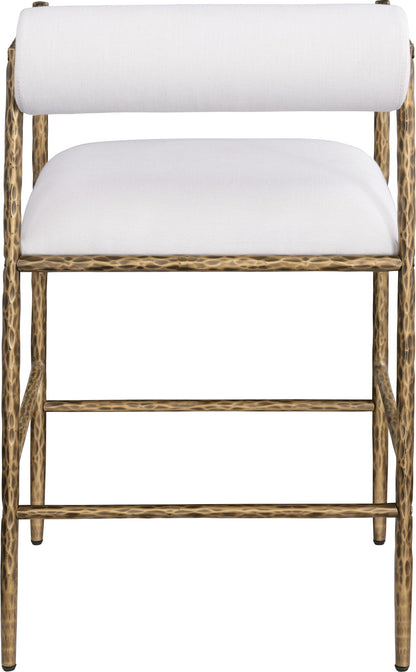 Axis - Linen Textured Cream Fabric Upholstered Counter Stool (Set of 2)