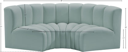 Arc - Faux Leather 3 Piece Modular U-Shaped Sofa