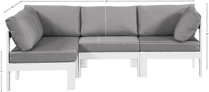 Nizuc - Outdoor Patio 4 Piece Modular Sectional With White Frame