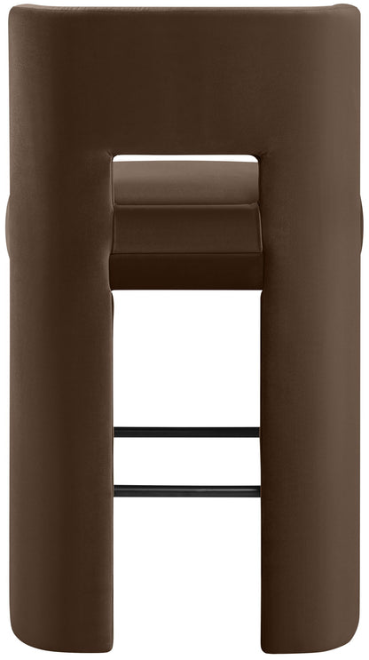 Zuno - Velvet Performance Fabric Upholstered Bar Stool (Set of 2)