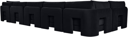 Hammond - Velvet Performance Fabric Upholstered 6 Piece L-Shaped Armless Sectional