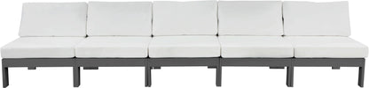 Nizuc - Outdoor Patio 5 Seat Modular Armless Sofa With Gray Frame