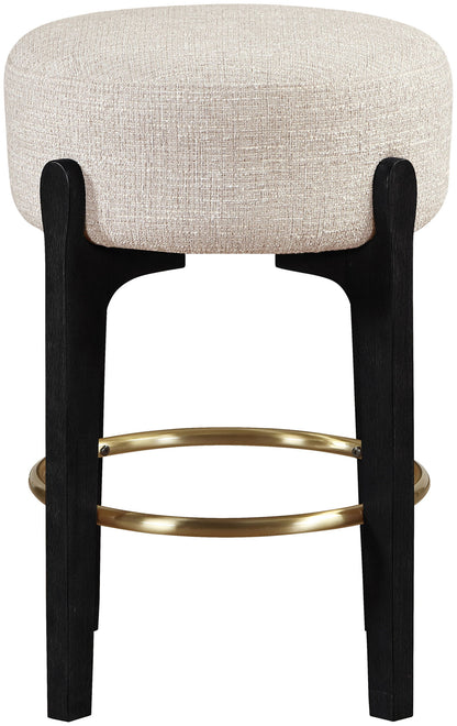 Torino - Backless Counter Stool With Brushed Black Base (Set of 2)