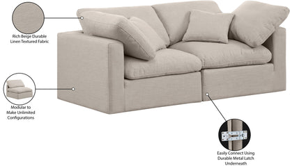 Indulge - Linen 2 Seat Modular Sofa