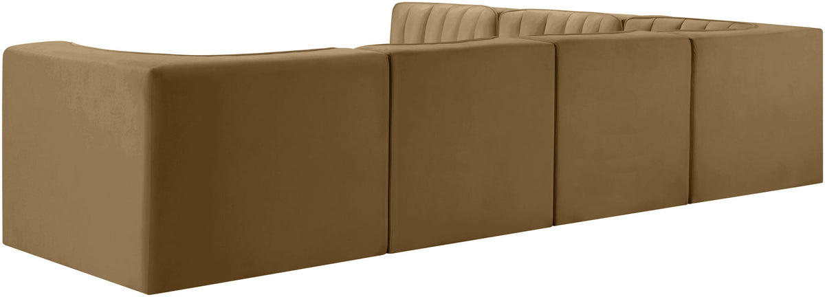 Rummi - Velvet Performance Fabric Upholstered 6 Piece Modular Sectional