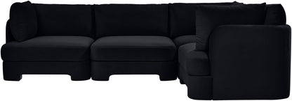 Hammond - Velvet Performance Fabric Upholstered 4 Piece Sectional