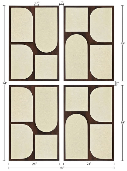 Icon - Mango Wood 4 Piece Wall Art