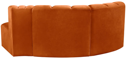 Arc - Velvet 3 Piece Modular L-Shaped Sofa