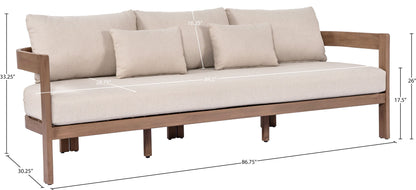 Newport - Water Resistant Fabric 86.75" Upholstered Outdoor Patio Sofa