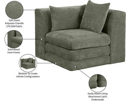Stellar - Chenille Fabric Upholstered Modular Corner Chair