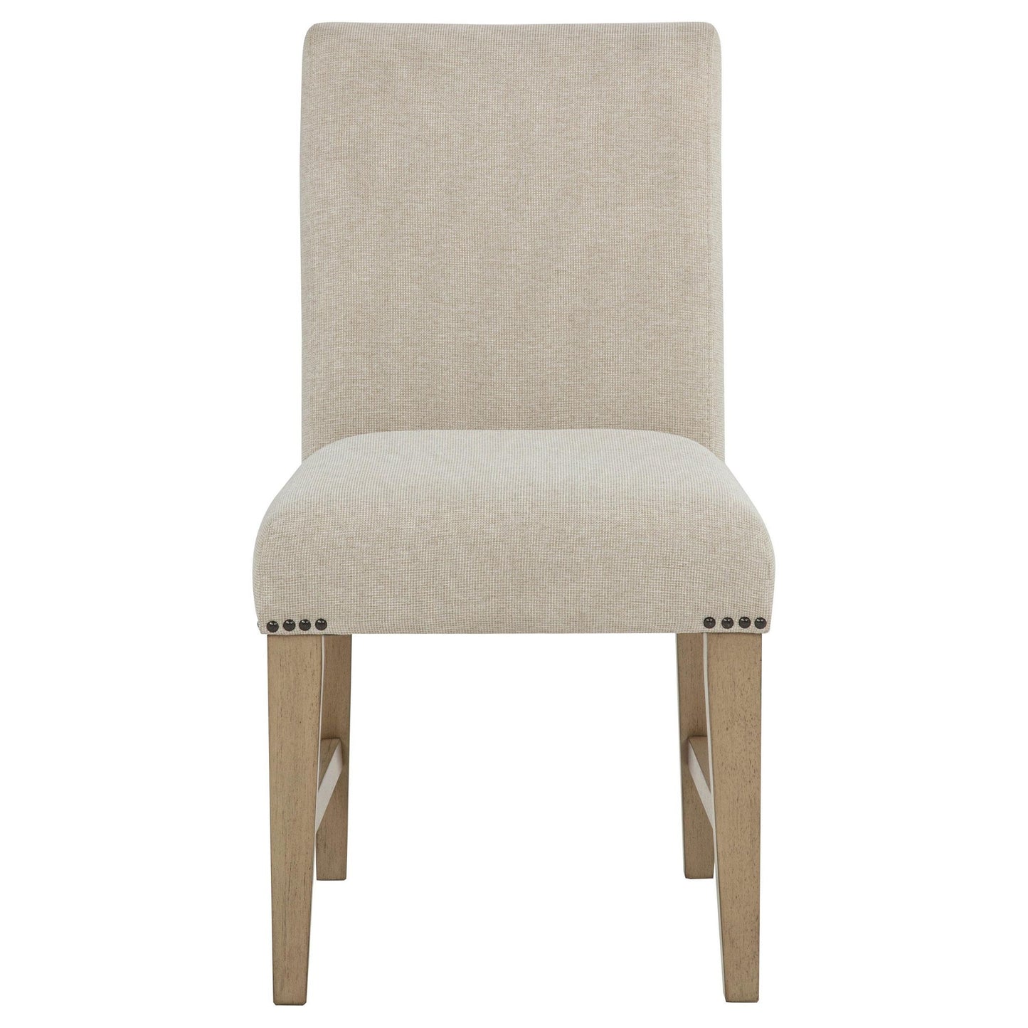 Naser Parsons Dining Side Chair Beige and Light Oak (Set of 2)