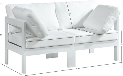 Nizuc - Outdoor Patio 2 Seat Modular Sofa With White Frame