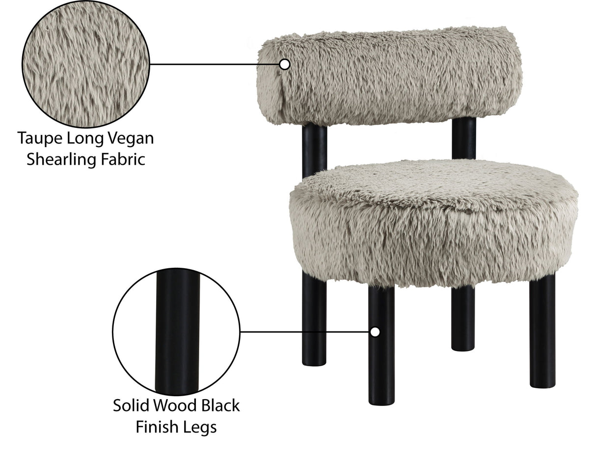 Ambre - Vegan Shearling Fabric Upholstered Accent Chair