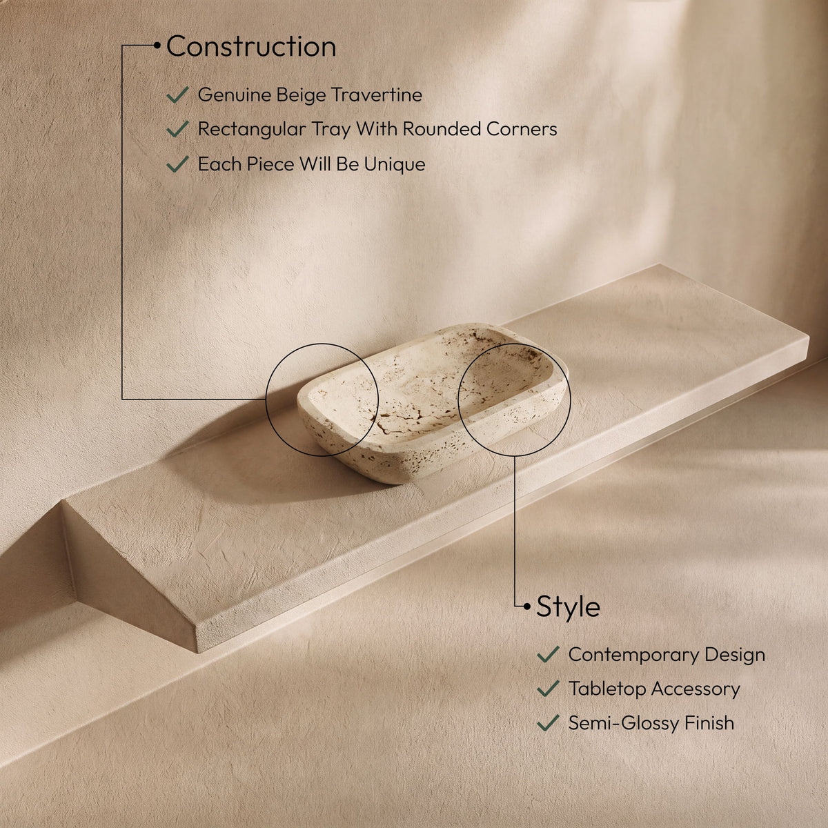 Joel - Travertine Tray