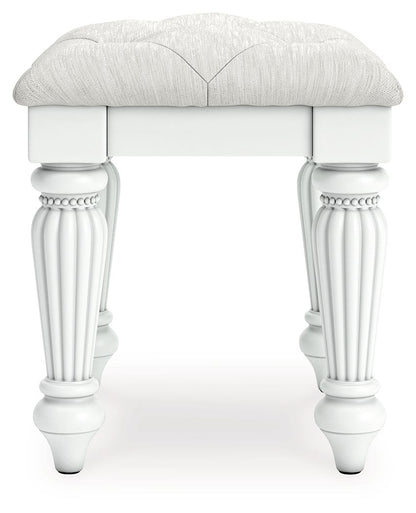 Kozlani - 3 Pc. - Vanity, Mirror And Stool - White